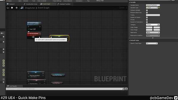 虚幻引擎的50个提高效率的技巧-快速开发技巧 #29 UE - 快速制作引脚 虚幻引擎的50个提高效率的技巧-快速开发技巧 #29 UE - 快速制作引脚