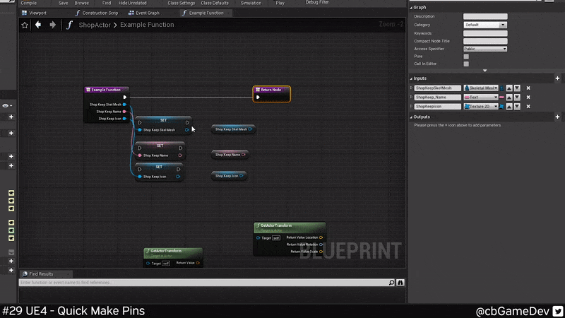 虚幻引擎的50个提高效率的技巧-快速开发技巧 #29 UE - 快速制作引脚 虚幻引擎的50个提高效率的技巧-快速开发技巧 #29 UE - 快速制作引脚