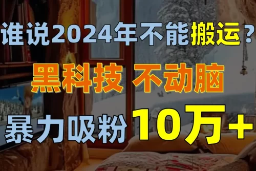 谁说2024年不能搬运？只动手不动脑，自媒体平台单月***涨粉10000+