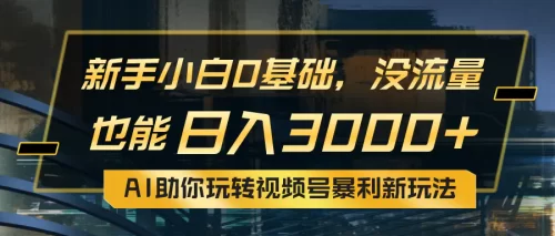 小白0基础，没流量也能日入3000+：AI助你玩转视频号***新玩法